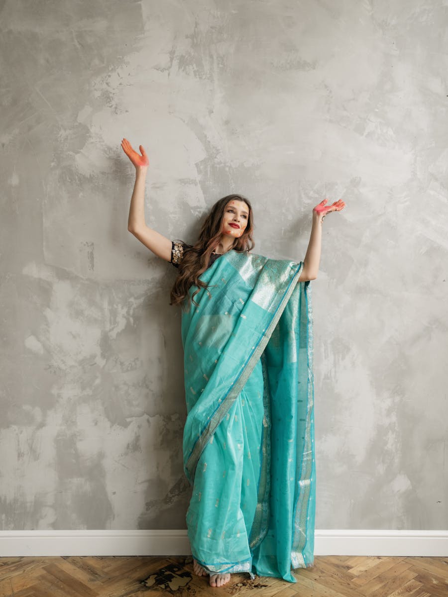Elegant saree drape