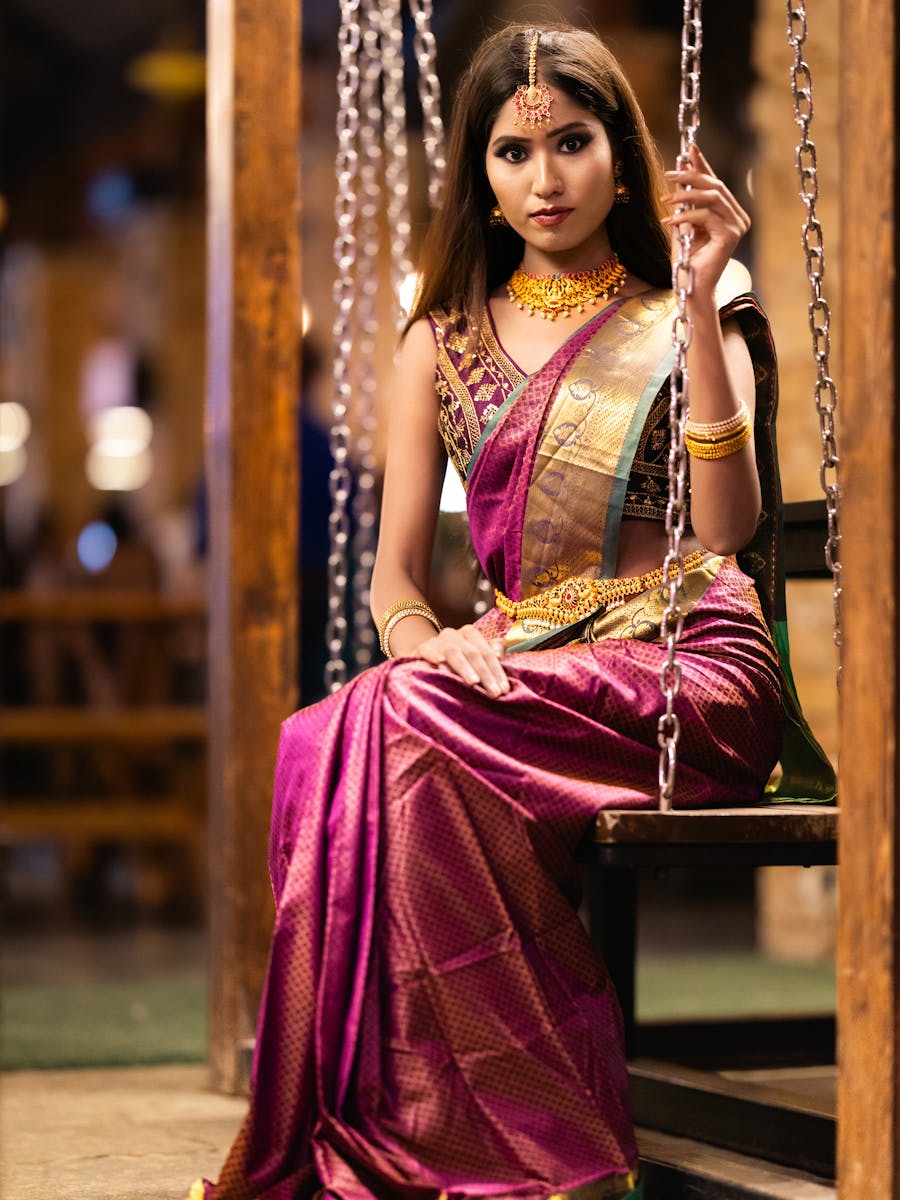 Magenta Festive Silk Saree