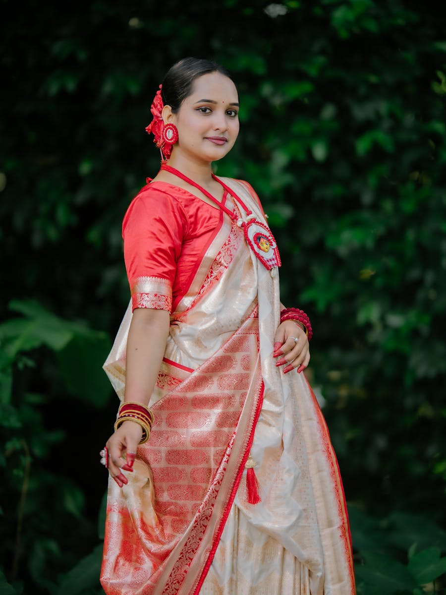 Bengali Red Silk Saree